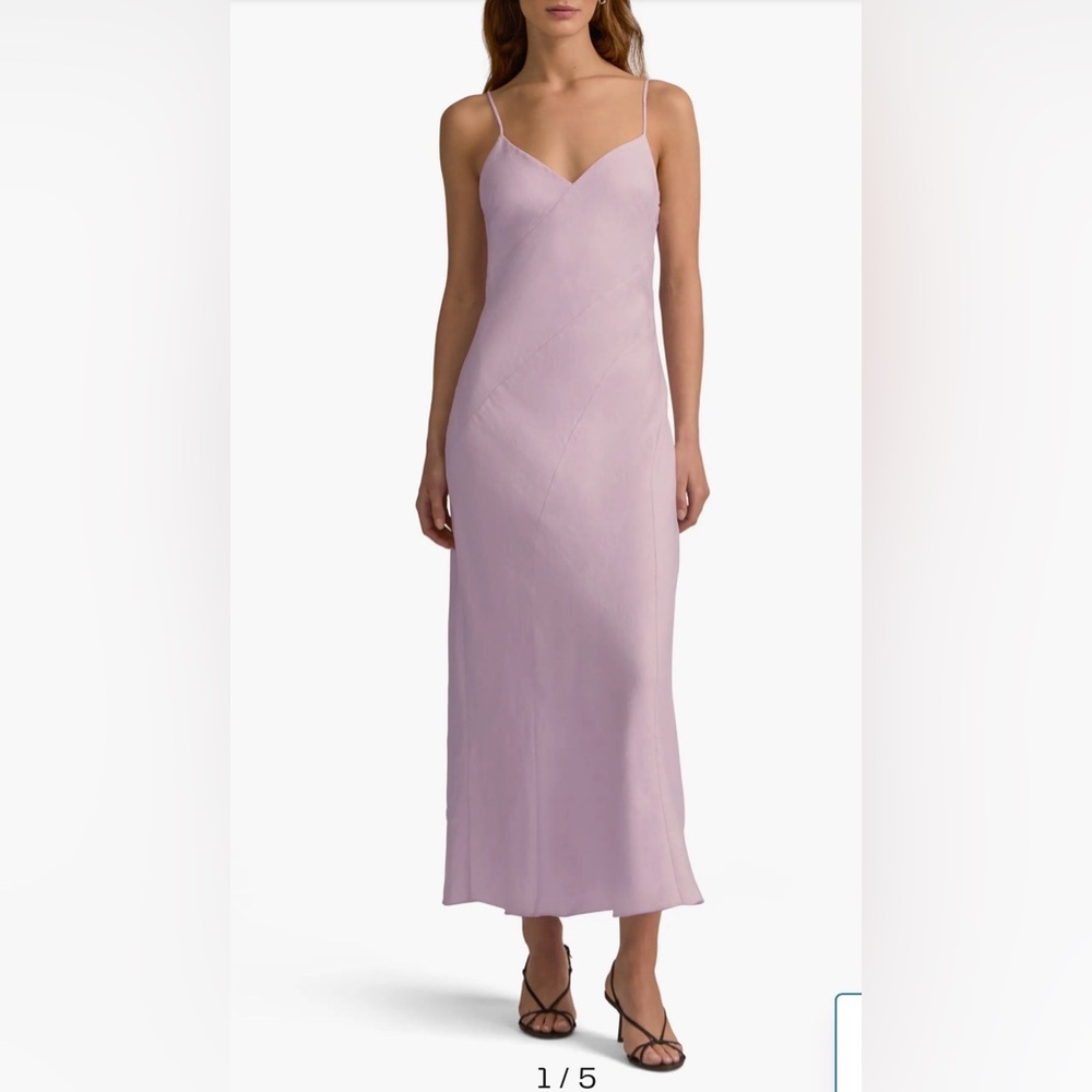 Favorite Daughter Josette Lilac Linen Slip Midi Dress, Size 10